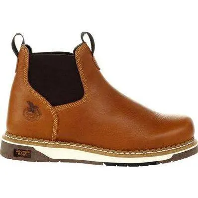 Georgia Men's Amped Lightweight Wedge Soft Toe Chelsea Work Boot - Brown - GB00346
