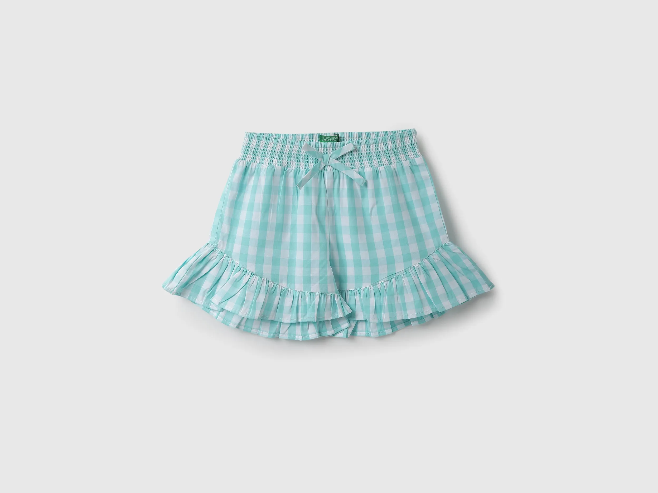 Girls Checked Regular Fit Shorts
