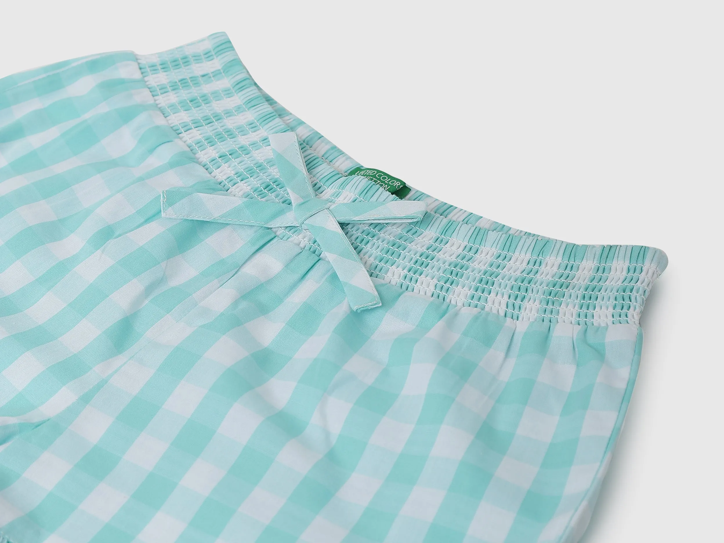 Girls Checked Regular Fit Shorts
