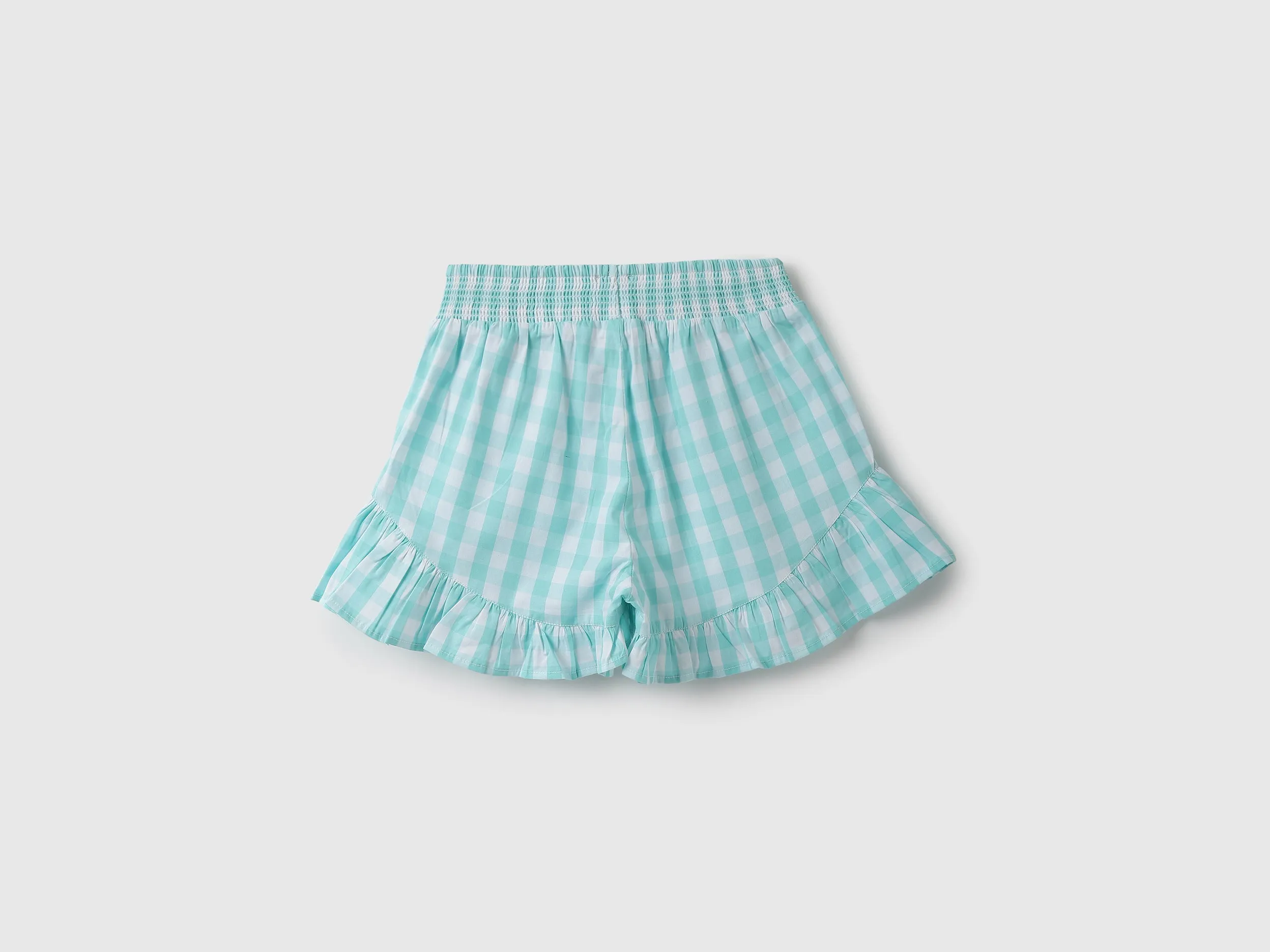 Girls Checked Regular Fit Shorts