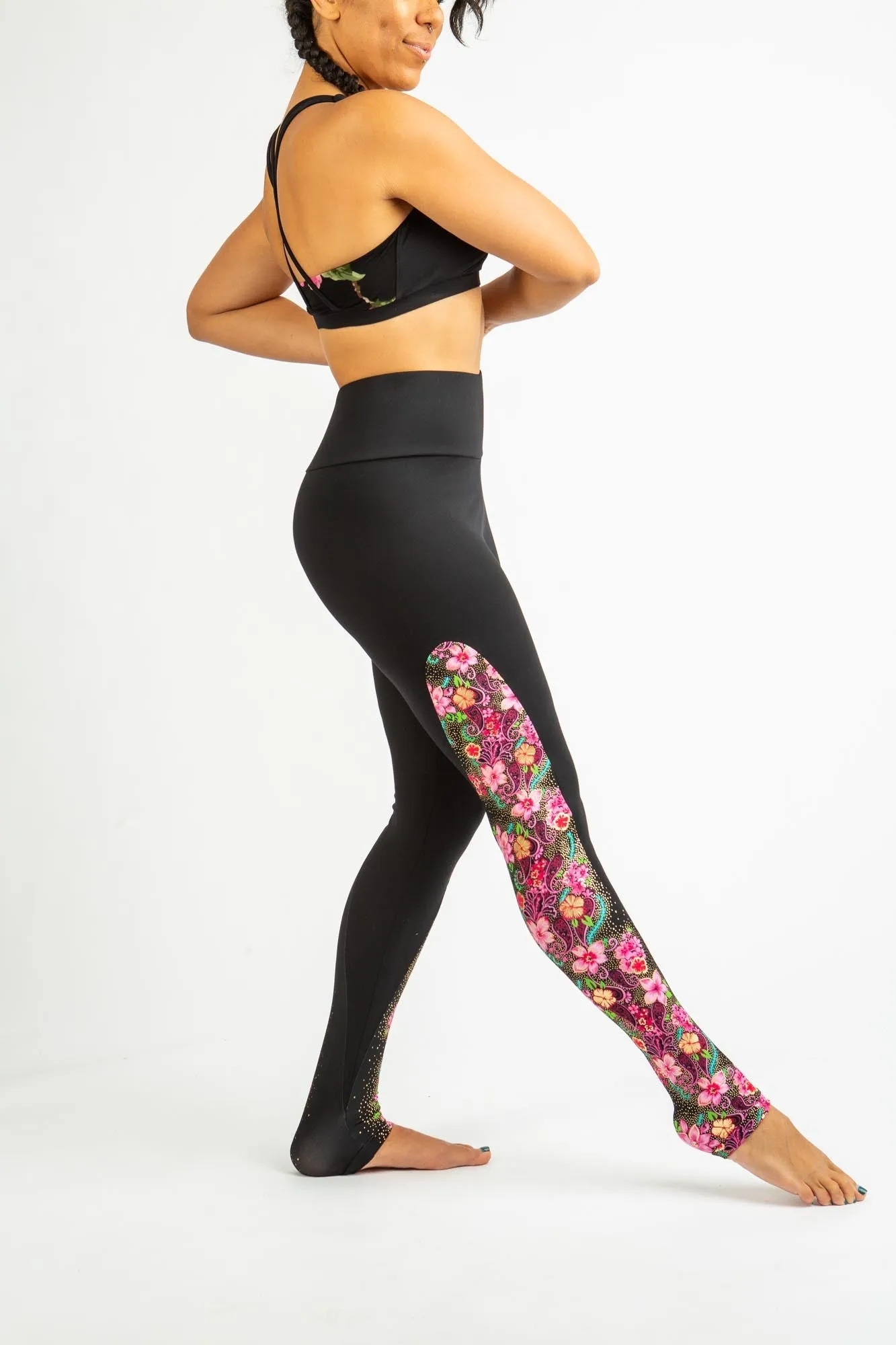 Golden Floral Leggings