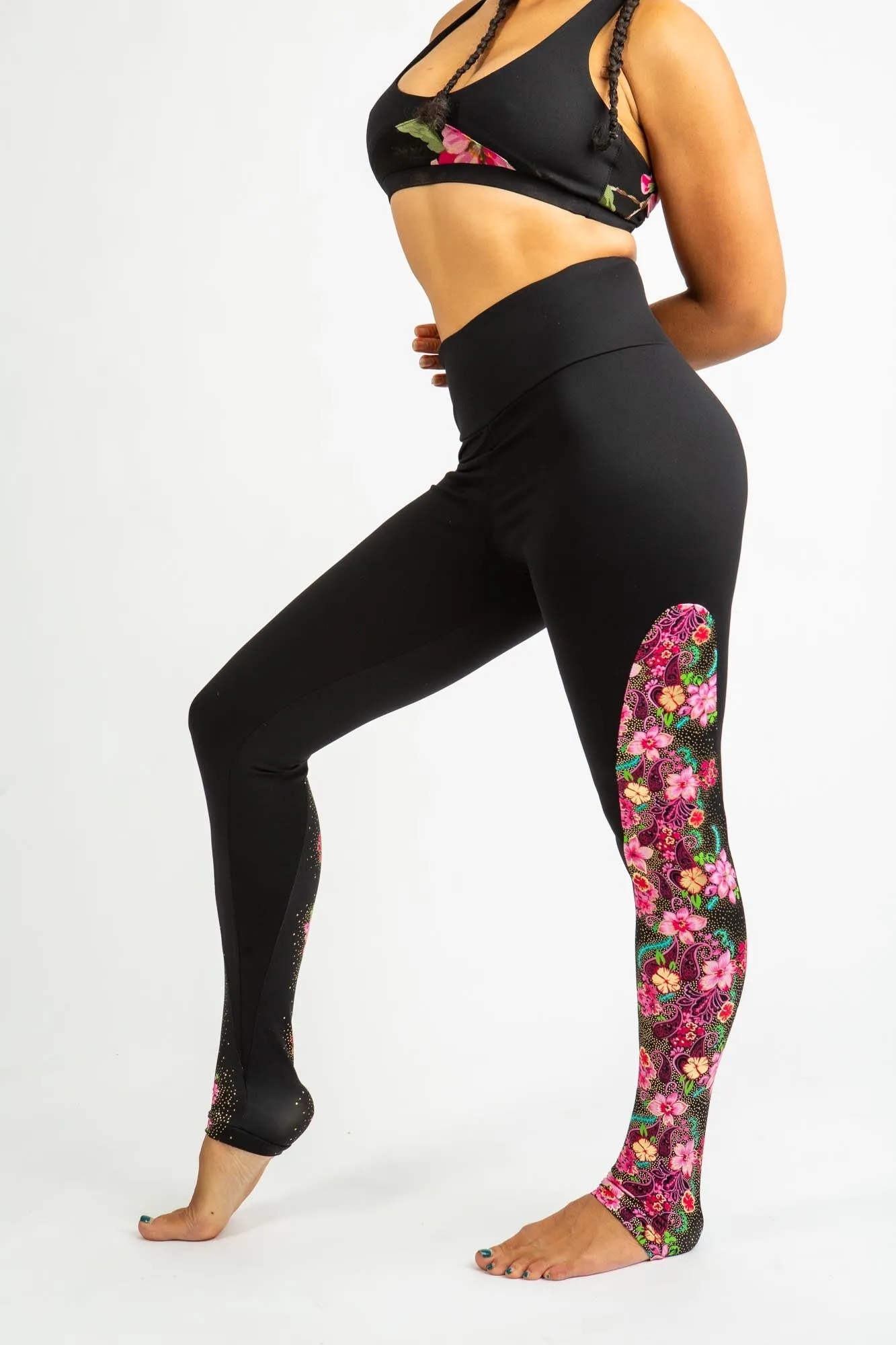 Golden Floral Leggings