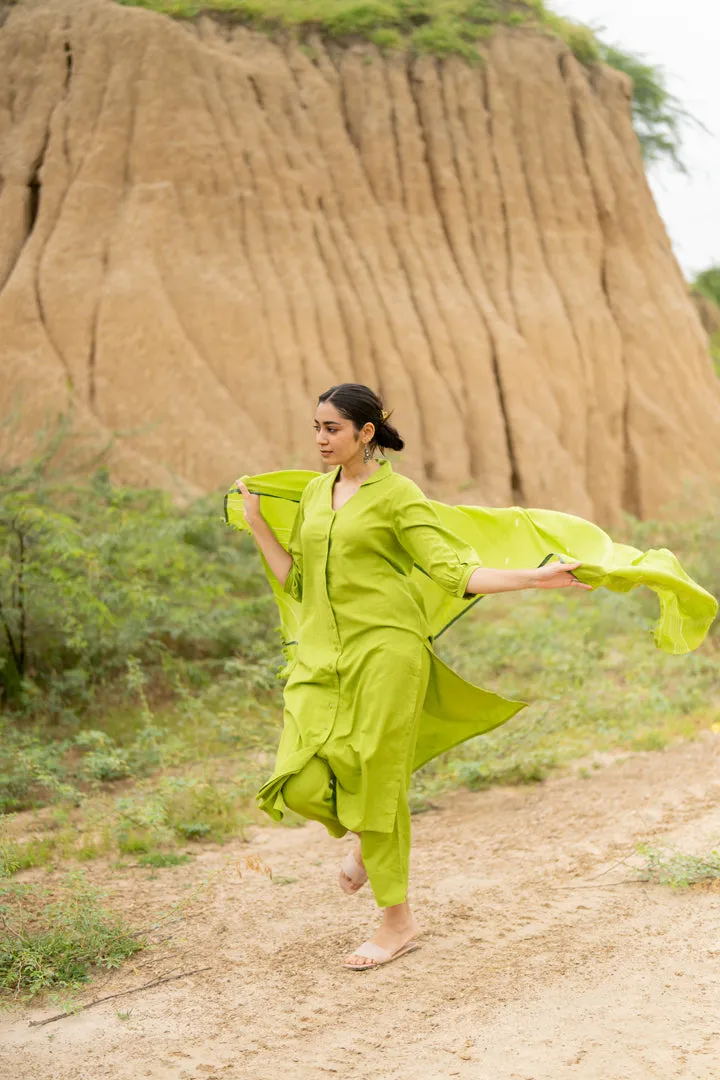 Green Apple Kurta Set with dupatta
