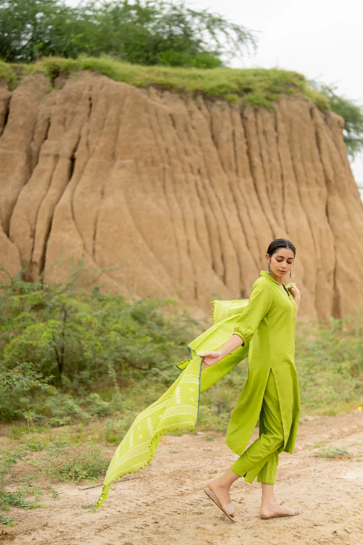 Green Apple Kurta Set with dupatta