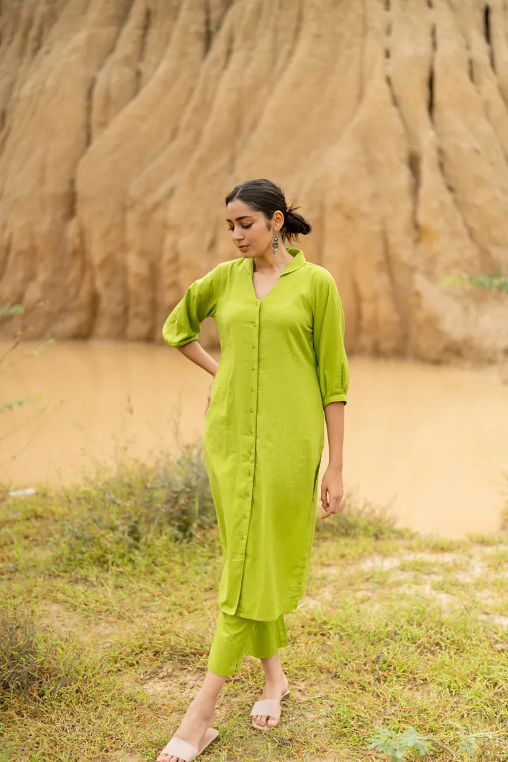 Green Apple Kurta Set with dupatta
