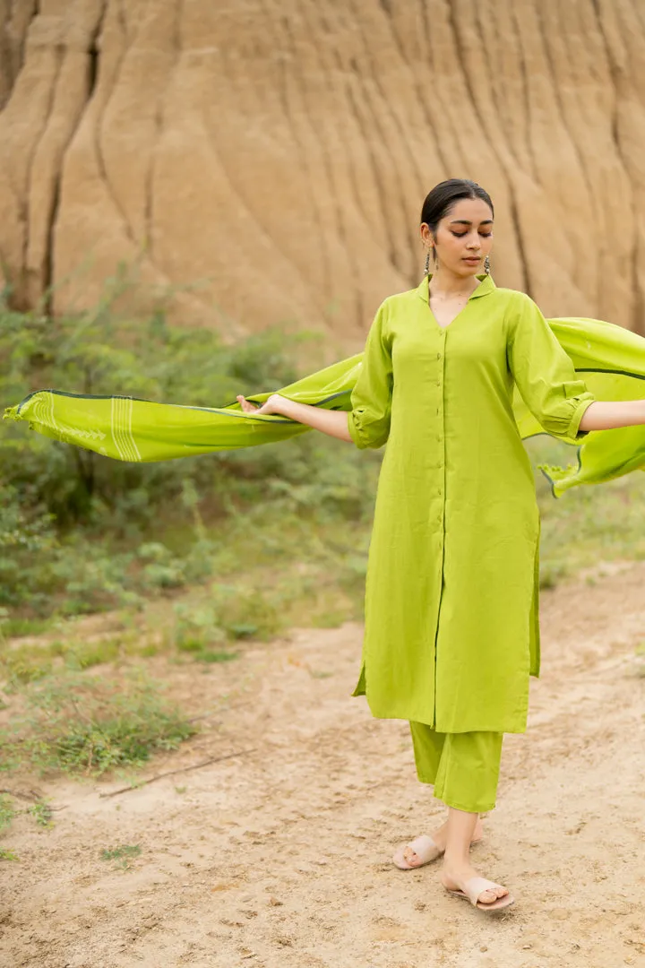 Green Apple Kurta Set with dupatta