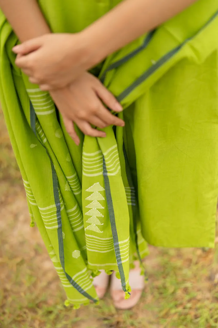 Green Apple Kurta Set with dupatta
