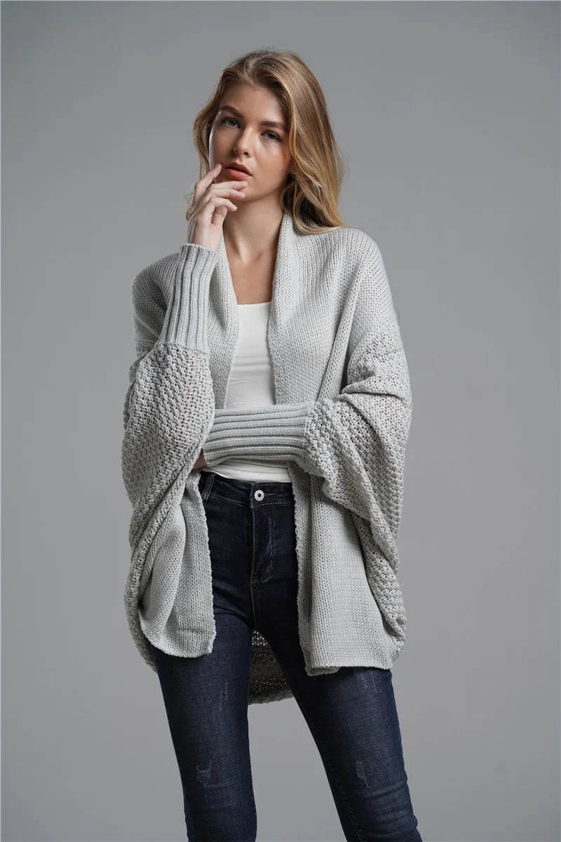 Grey Batwing Easy On Cardigan