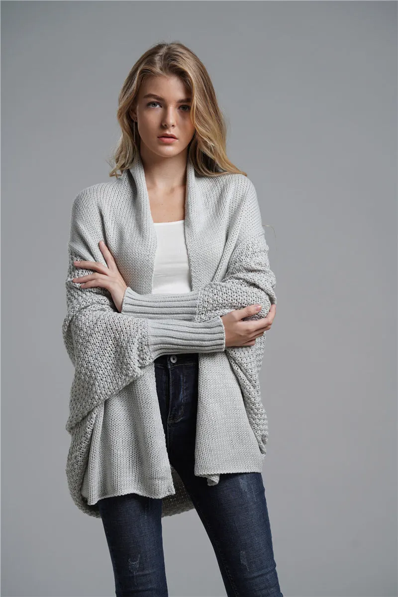 Grey Batwing Easy On Cardigan