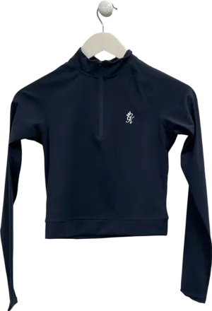 GYM KING Blue 1/4 Zip Funnel UK 8