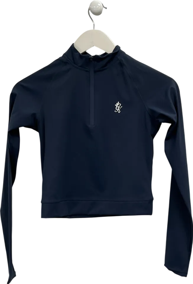 GYM KING Blue 1/4 Zip Funnel UK 8