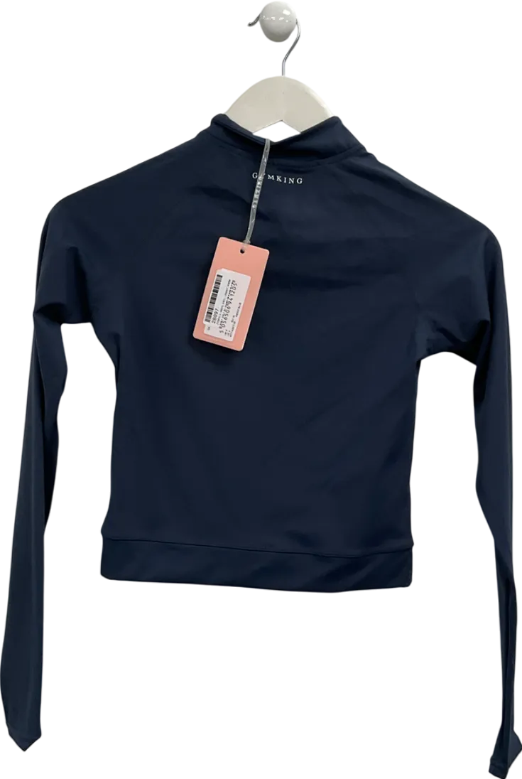 GYM KING Blue 1/4 Zip Funnel UK 8