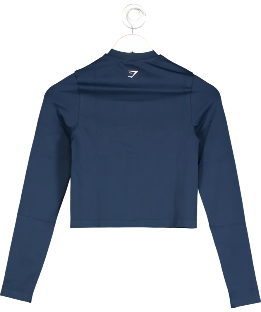 gymshark Blue Everyday Seamless Knit Track Top UK XS