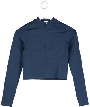 gymshark Blue Everyday Seamless Knit Track Top UK XS