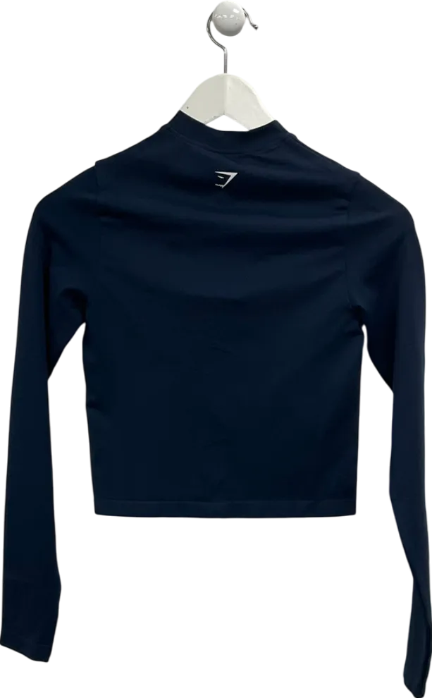 gymshark Blue Everyday Seamless Zip Track Top UK XS