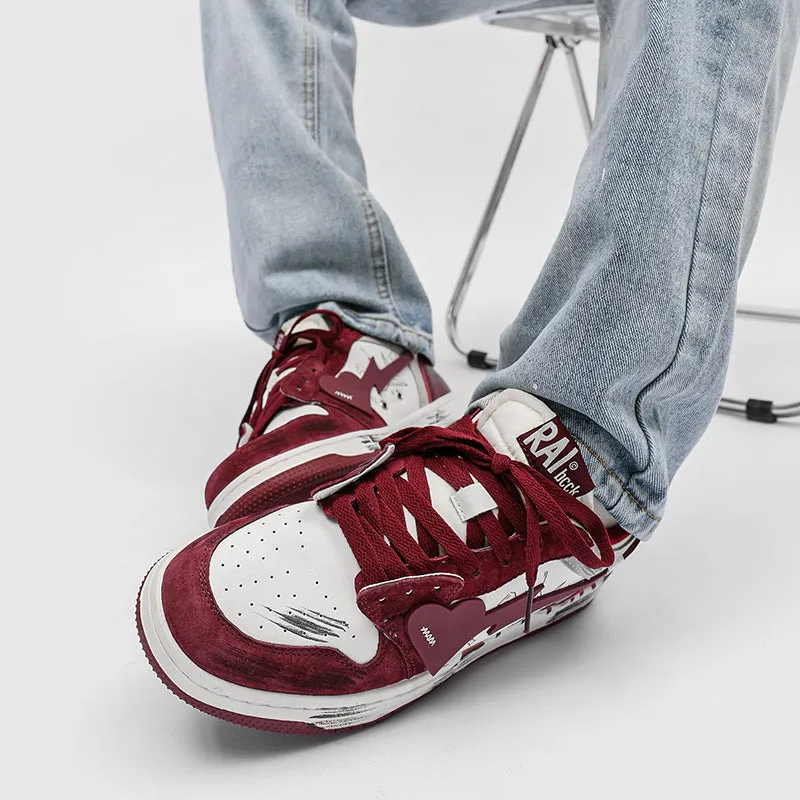 H-Block |Street Canvas Patchwork Red Casual Sneakers