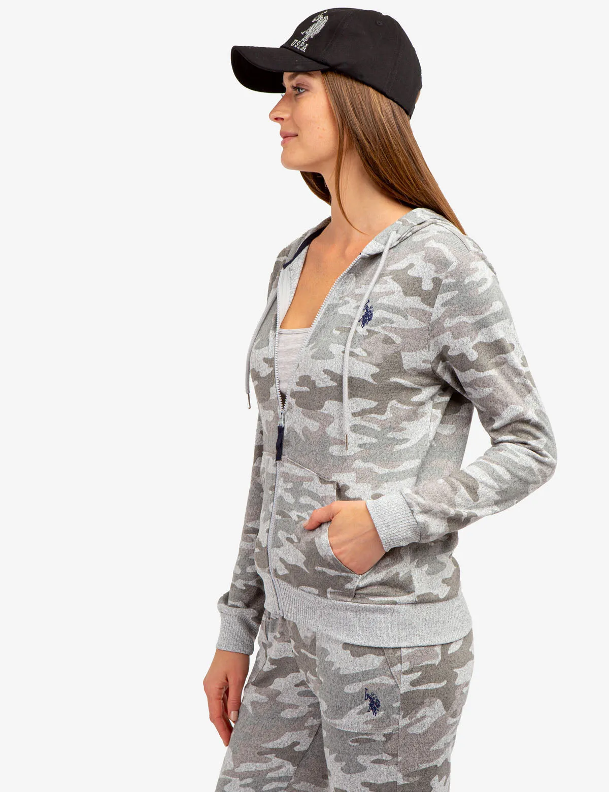 HACCI ZIP UP CAMO HOODIE