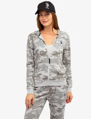 HACCI ZIP UP CAMO HOODIE