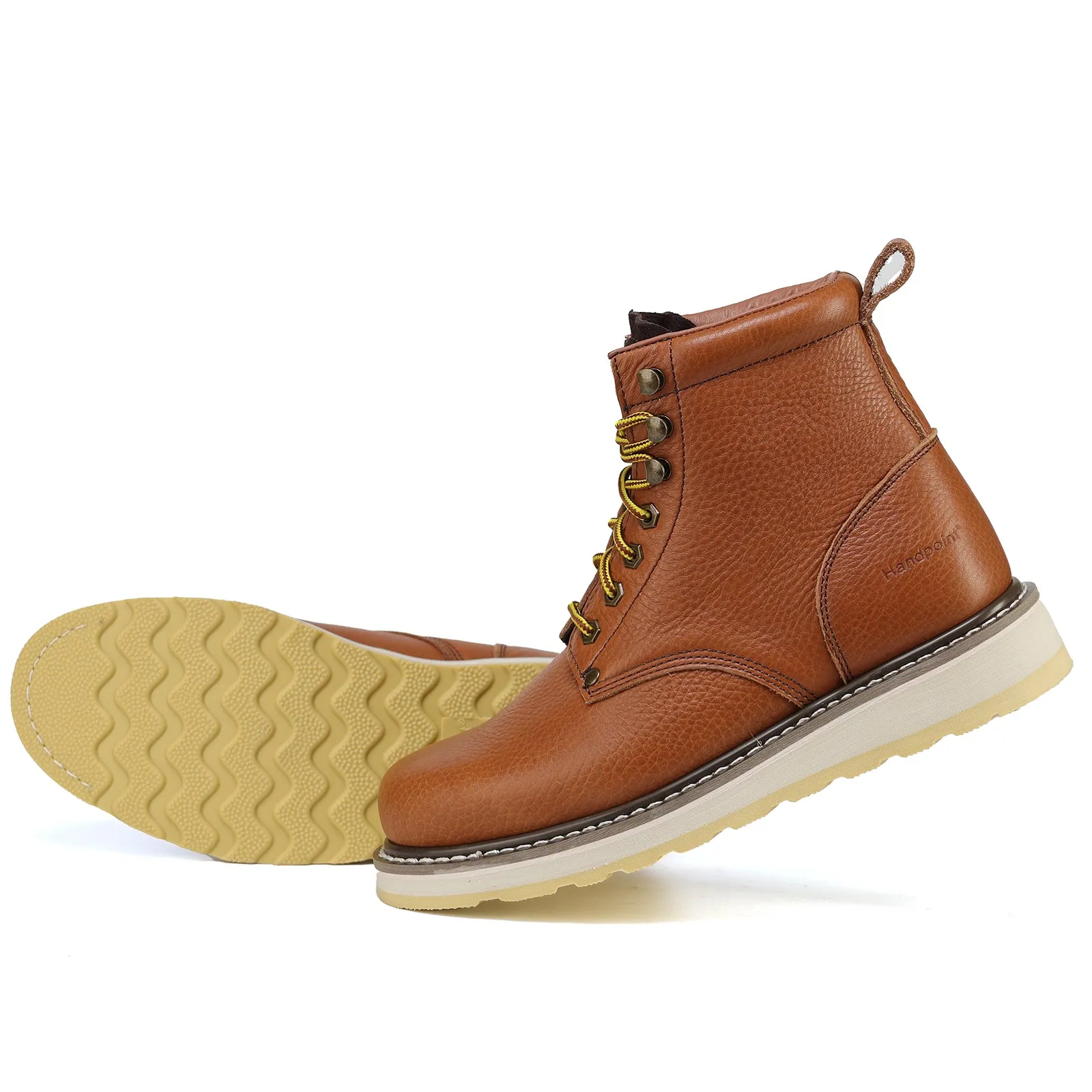 HANDPOINT 84984 Men's work boots Soft Toe comfortable 6" boots Brown