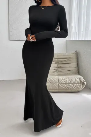 HBR1097 Elegant Long Sleeve Maxi Dress