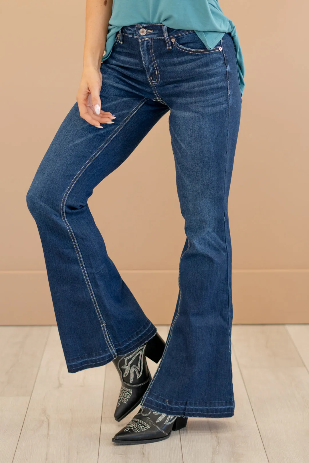 Heidi Mid Rise Flare Jeans