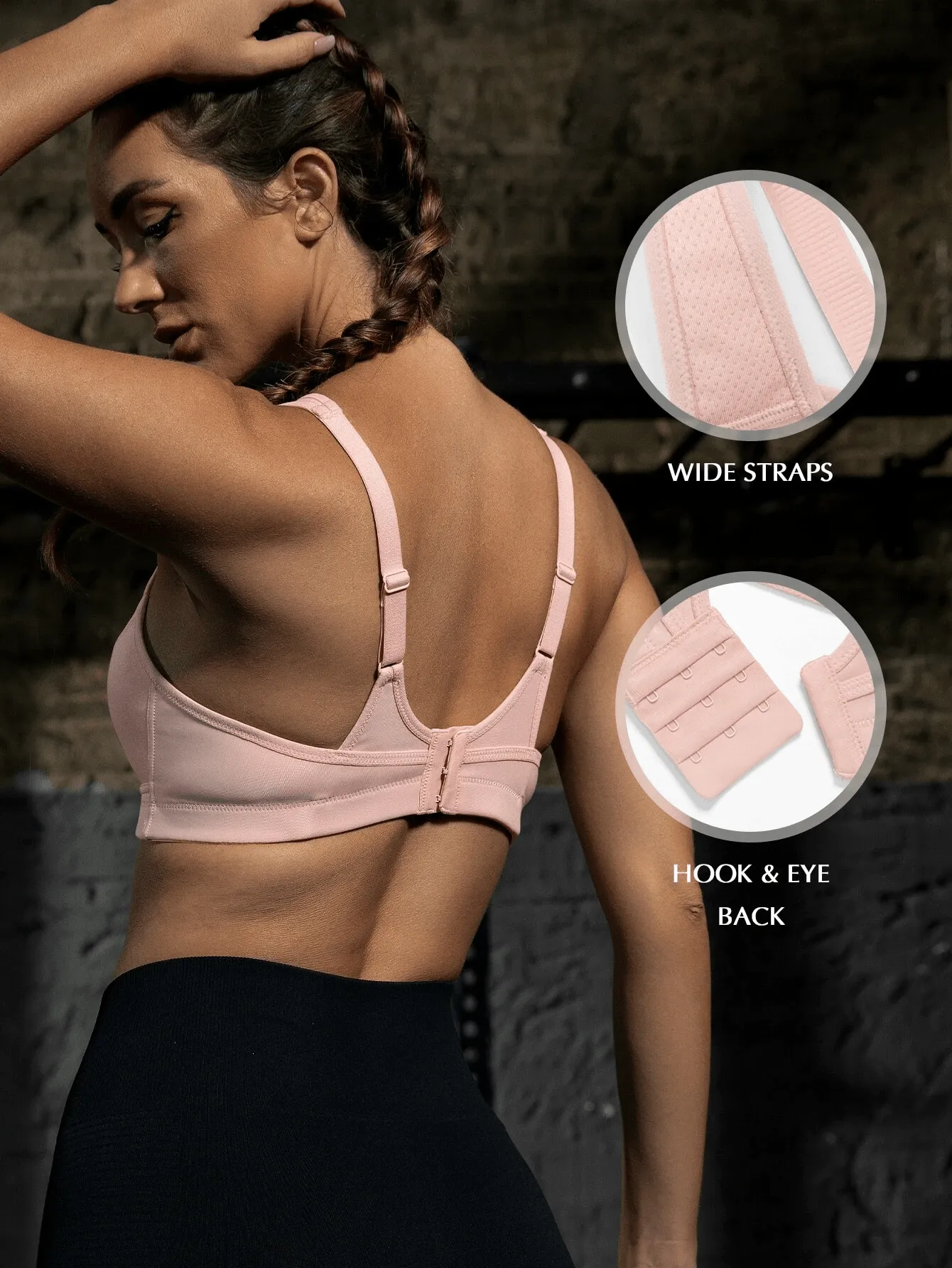 High Impact Large Bust Full Coverage Workout Bras Pink