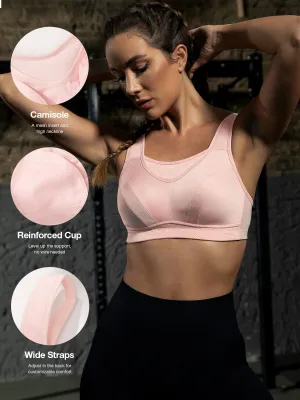 High Impact Large Bust Full Coverage Workout Bras Pink