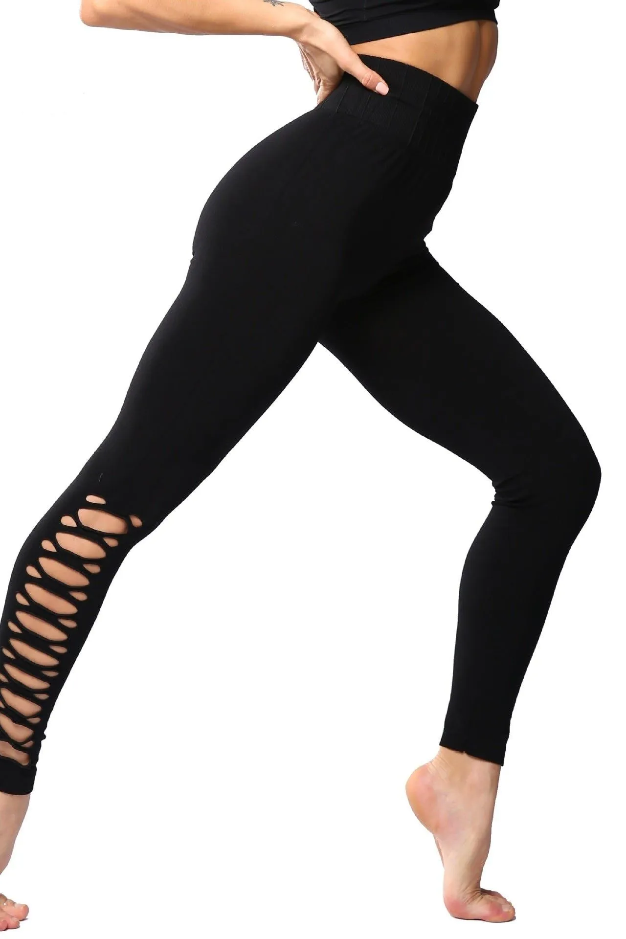 Hollow Hip-Lifting Knitted Tights Yoga Leggings