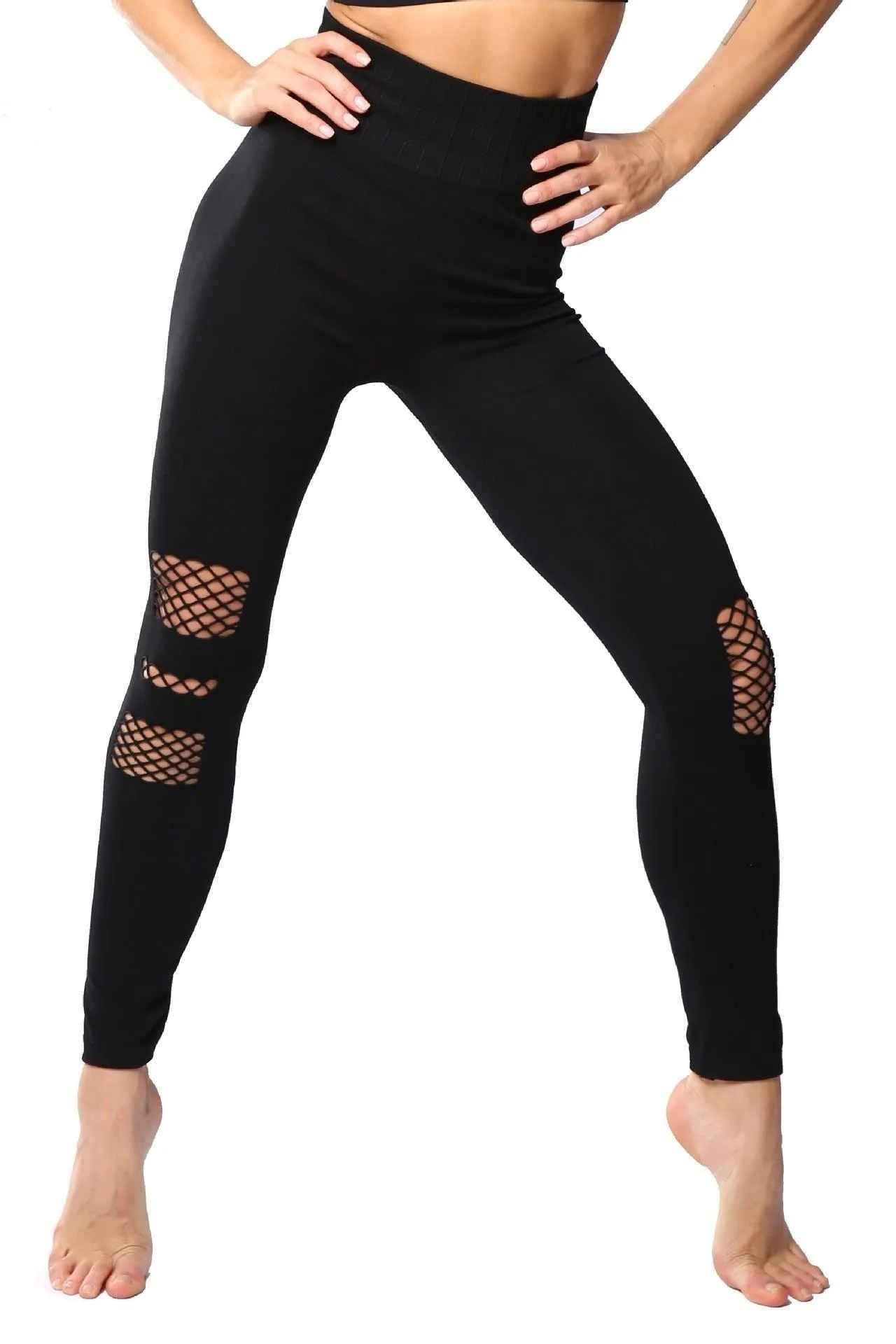 Hollow Hip-Lifting Knitted Tights Yoga Leggings
