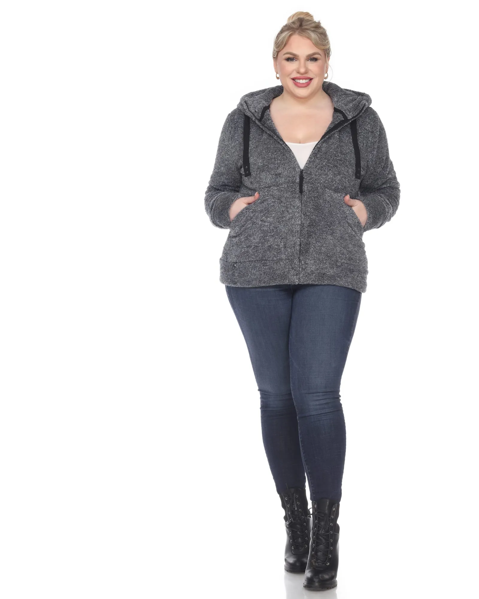 Hooded Sherpa Jacket | Charcoal