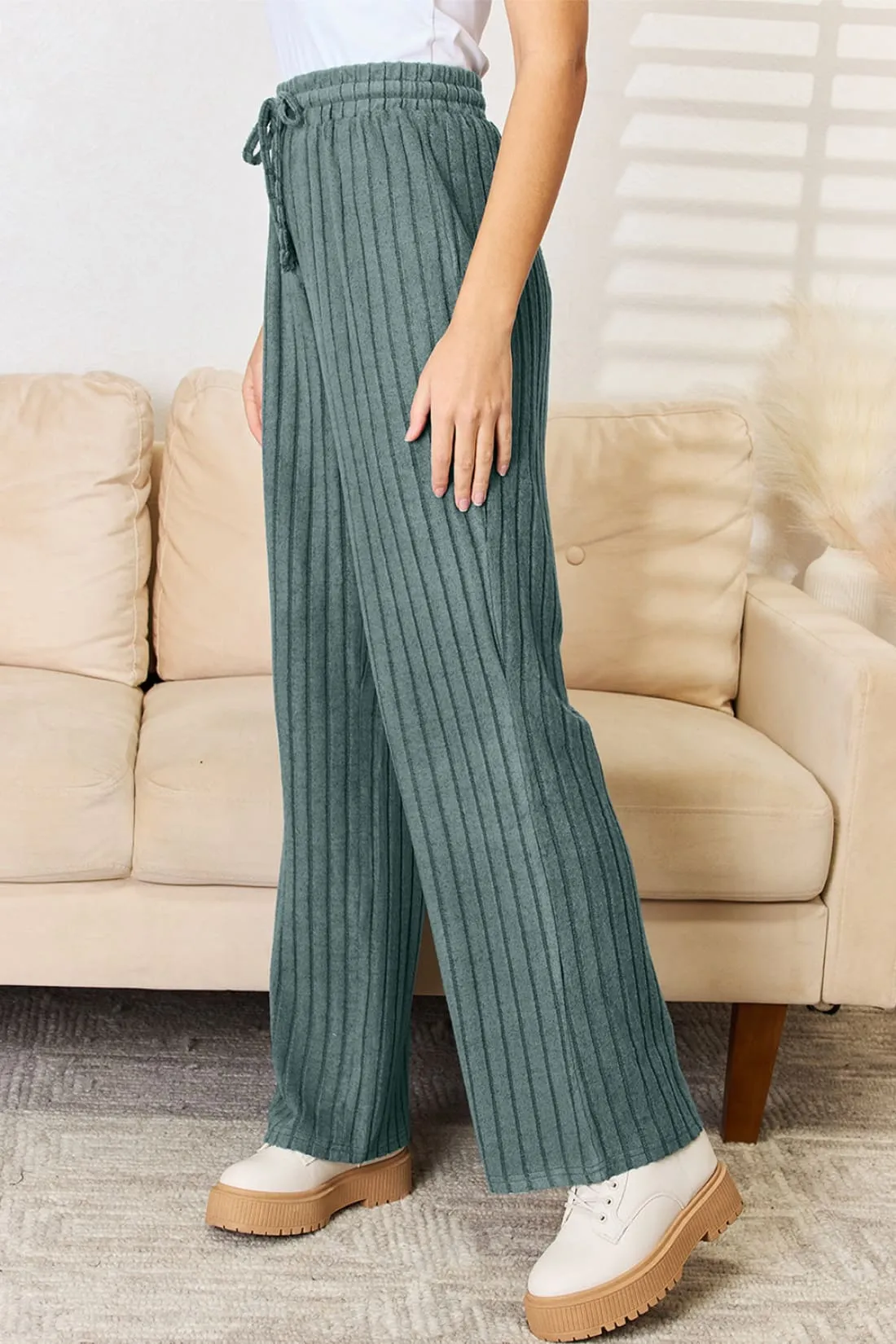 Hooded Top and Straight Pants Set