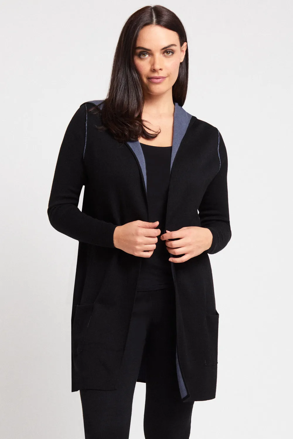 Hoody Cardigan - Shadow Knits- FINAL SALE