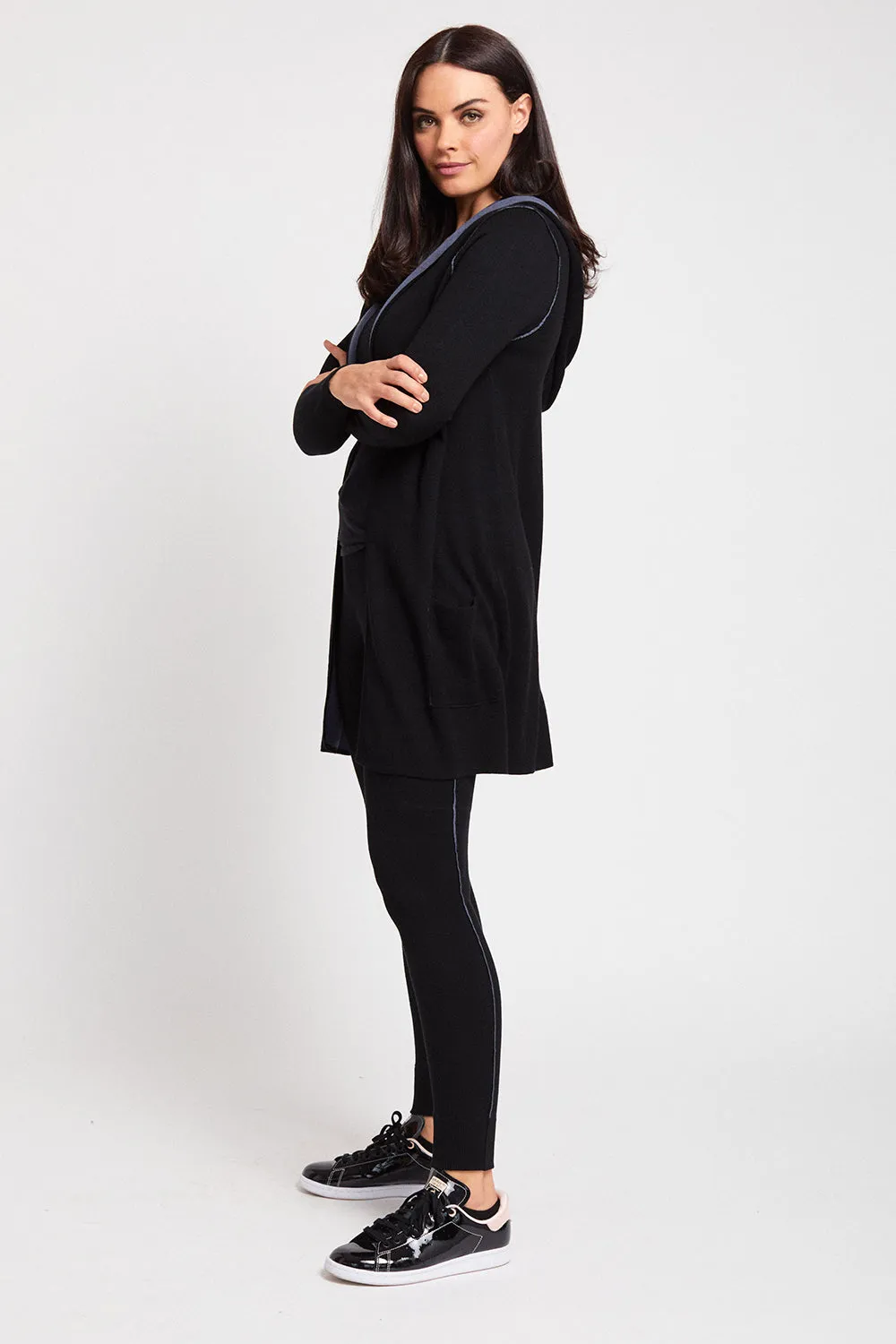 Hoody Cardigan - Shadow Knits- FINAL SALE