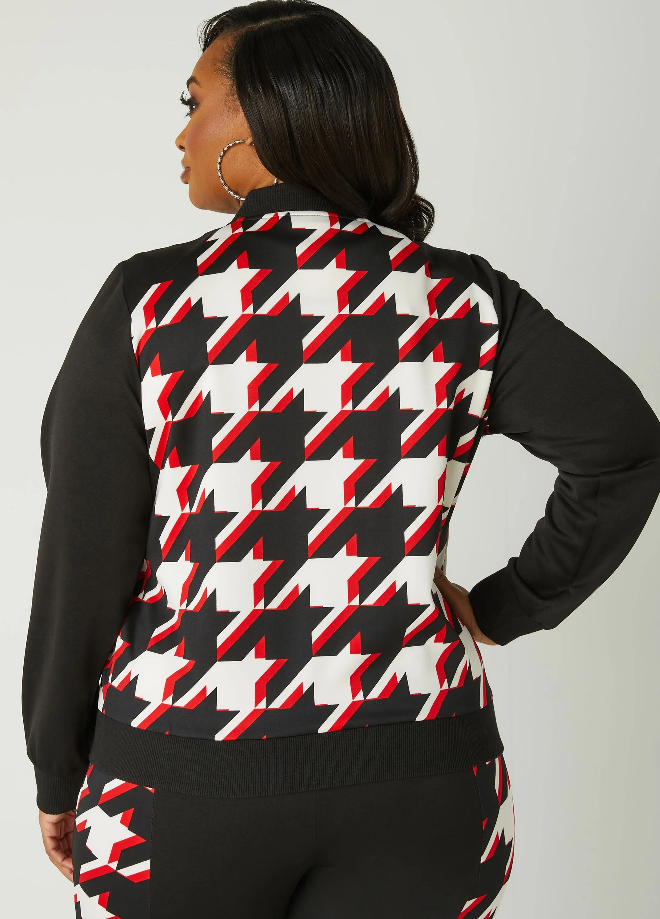 Houndstooth Track Jacket