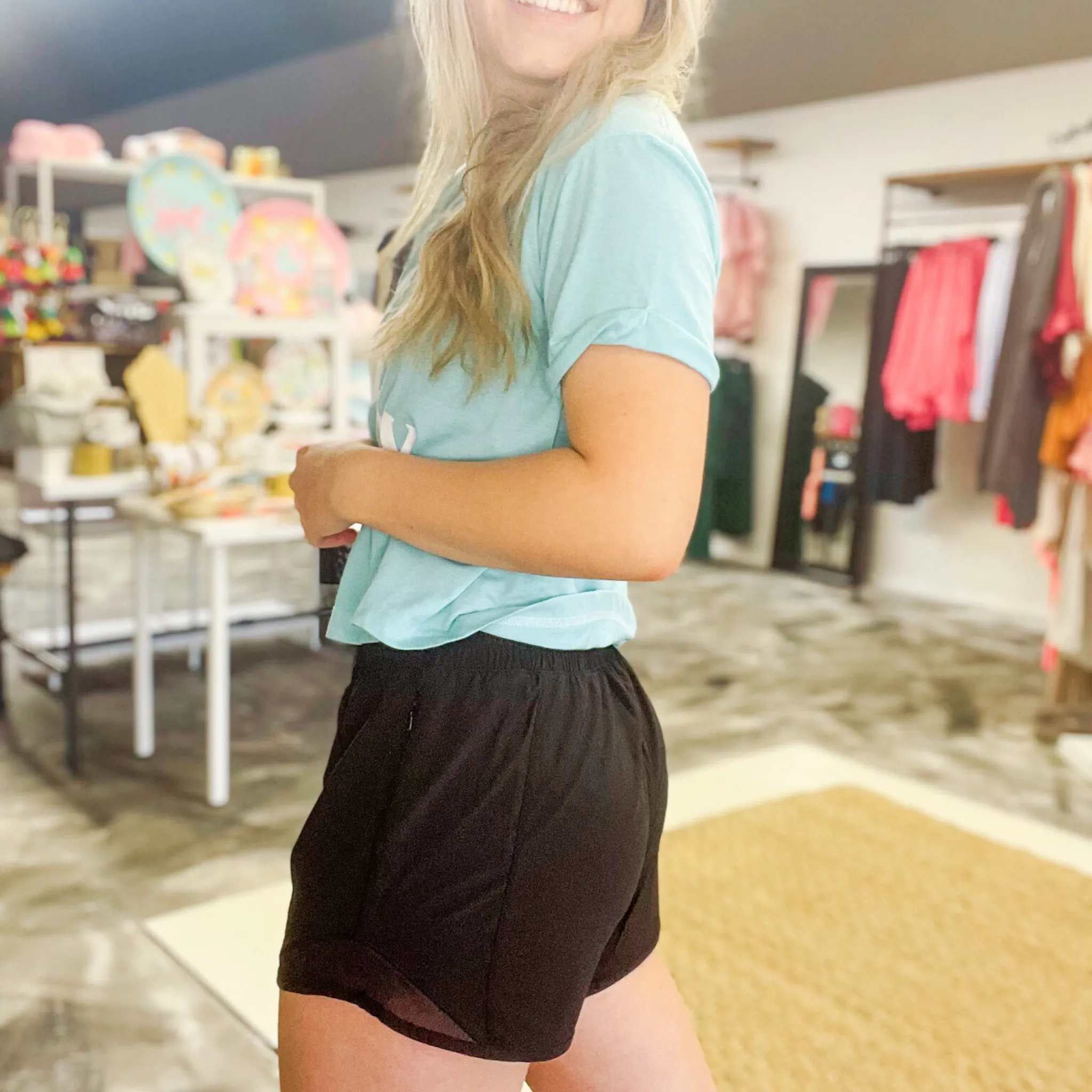 Hustling Hard Black Active Shorts