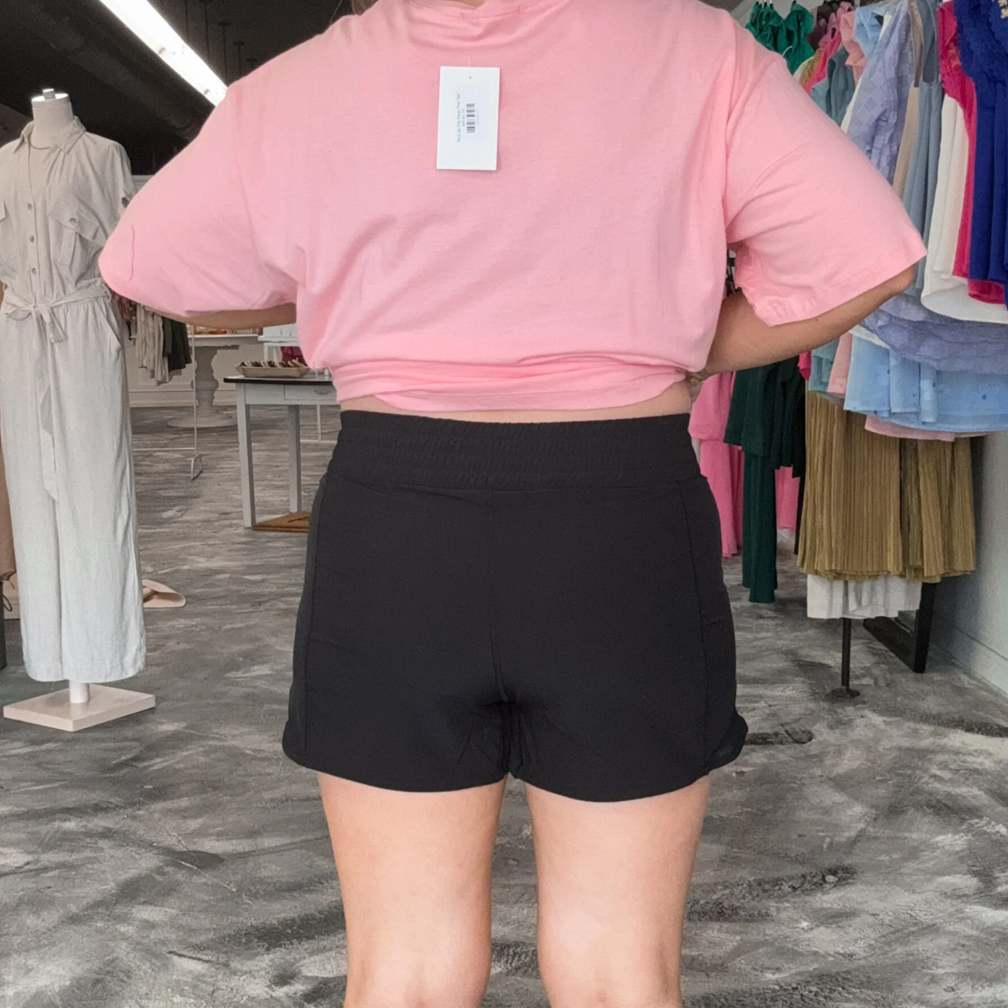 Hustling Hard Black Active Shorts