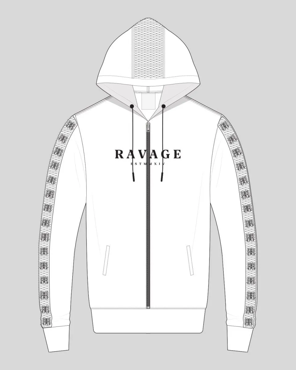 Hype White Mesh Panel Zip Up Hoodie