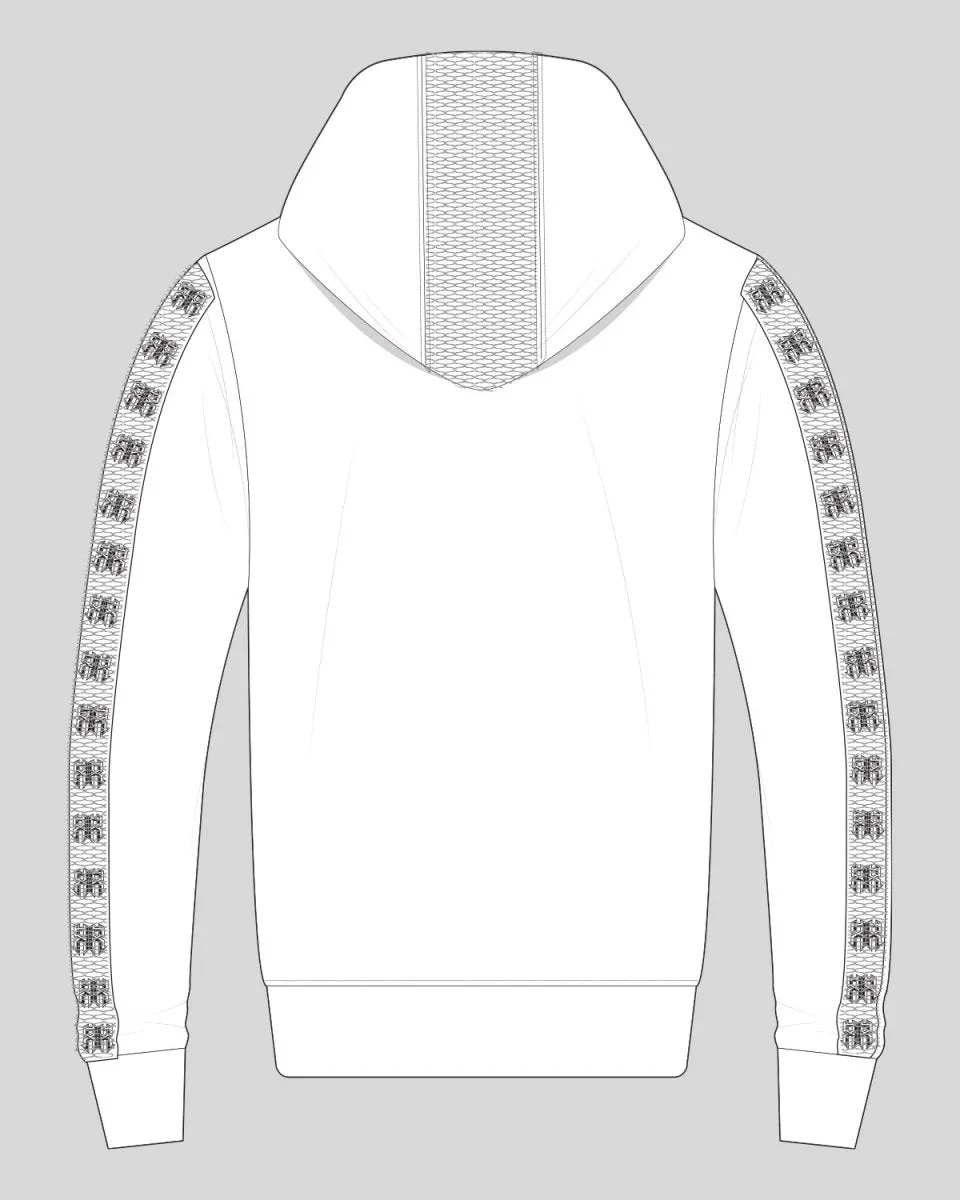 Hype White Mesh Panel Zip Up Hoodie