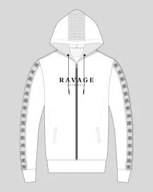 Hype White Mesh Panel Zip Up Hoodie