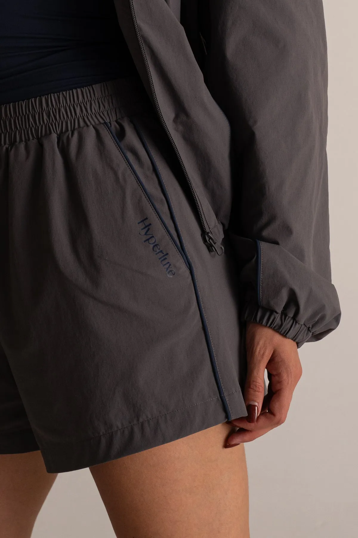 HyperLuxe Field Shorts- Charcoal/ Navy
