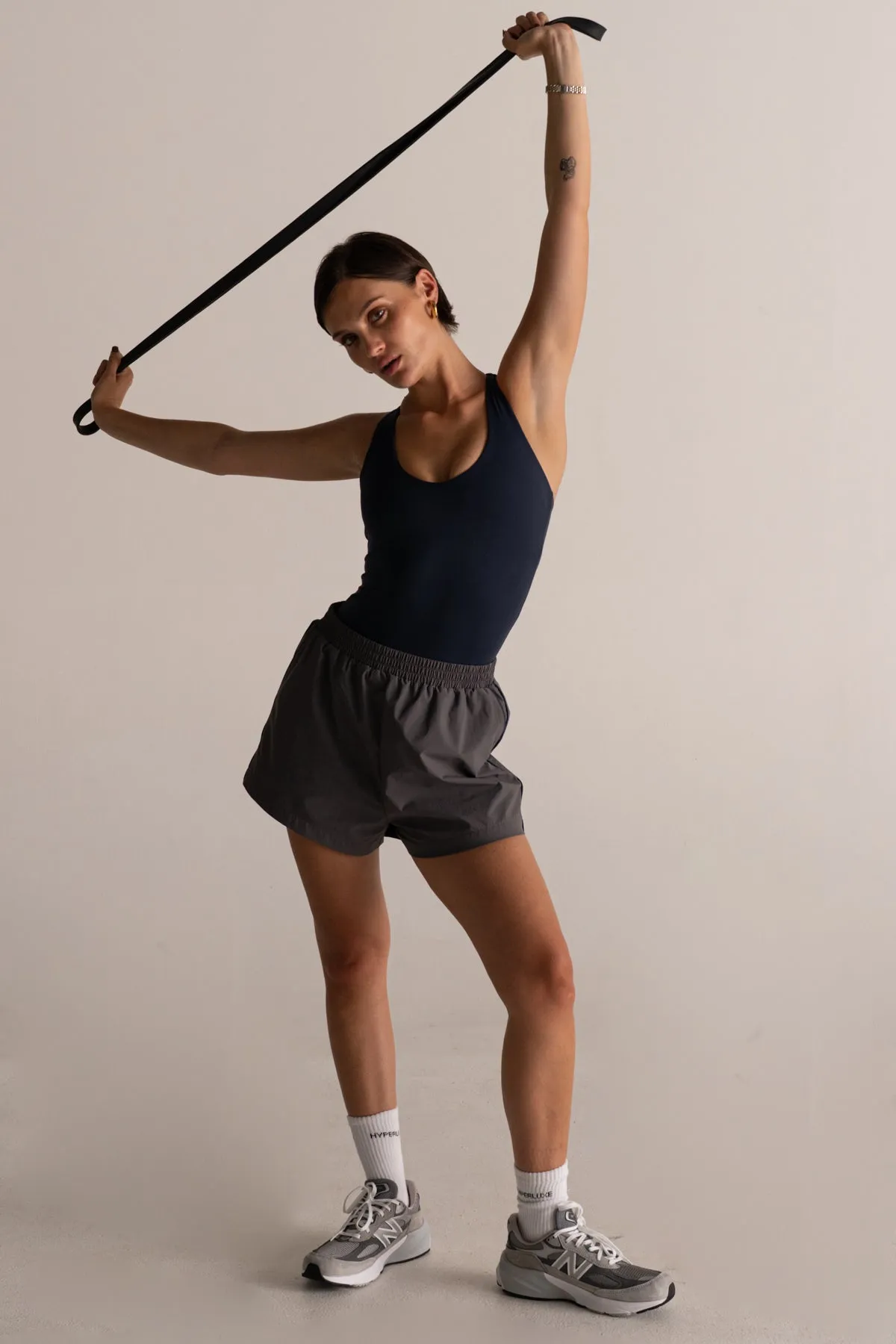 HyperLuxe Field Shorts- Charcoal/ Navy