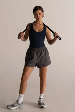 HyperLuxe Field Shorts- Charcoal/ Navy