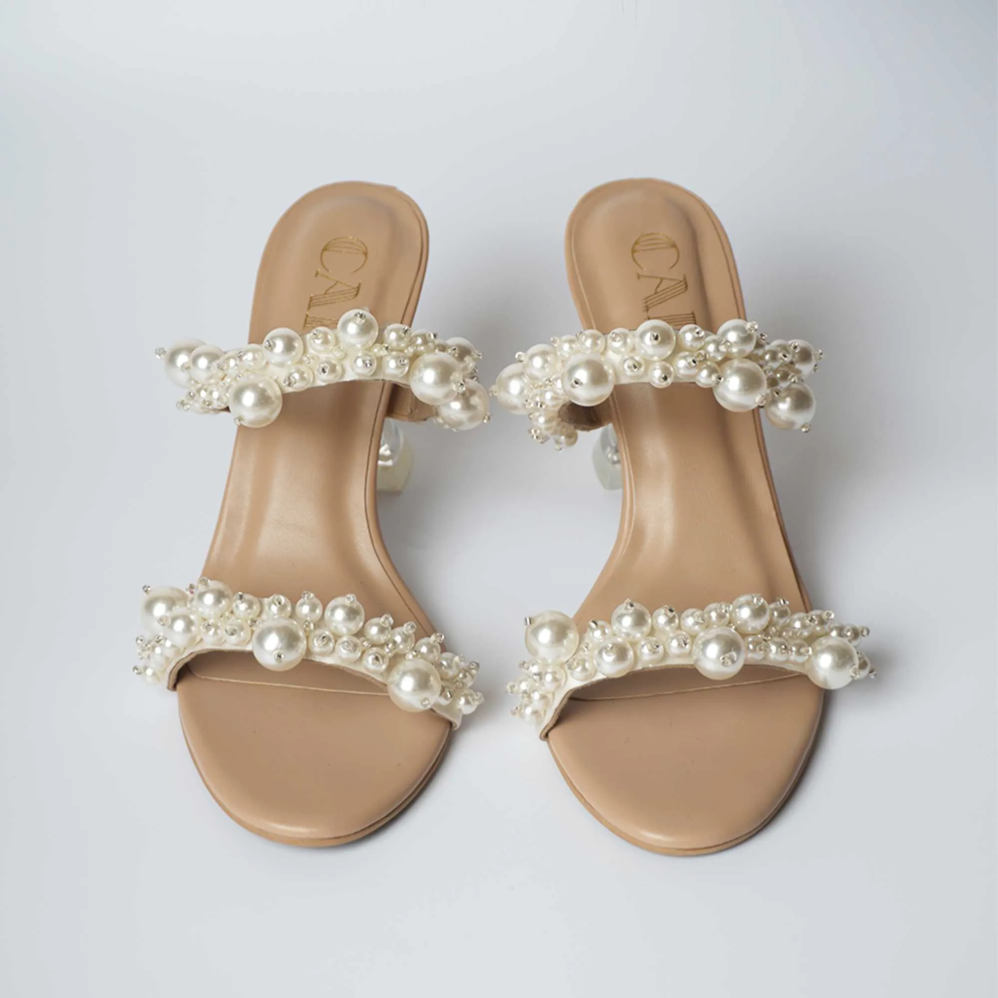 Iconic Dual Pearl Heels - Cream