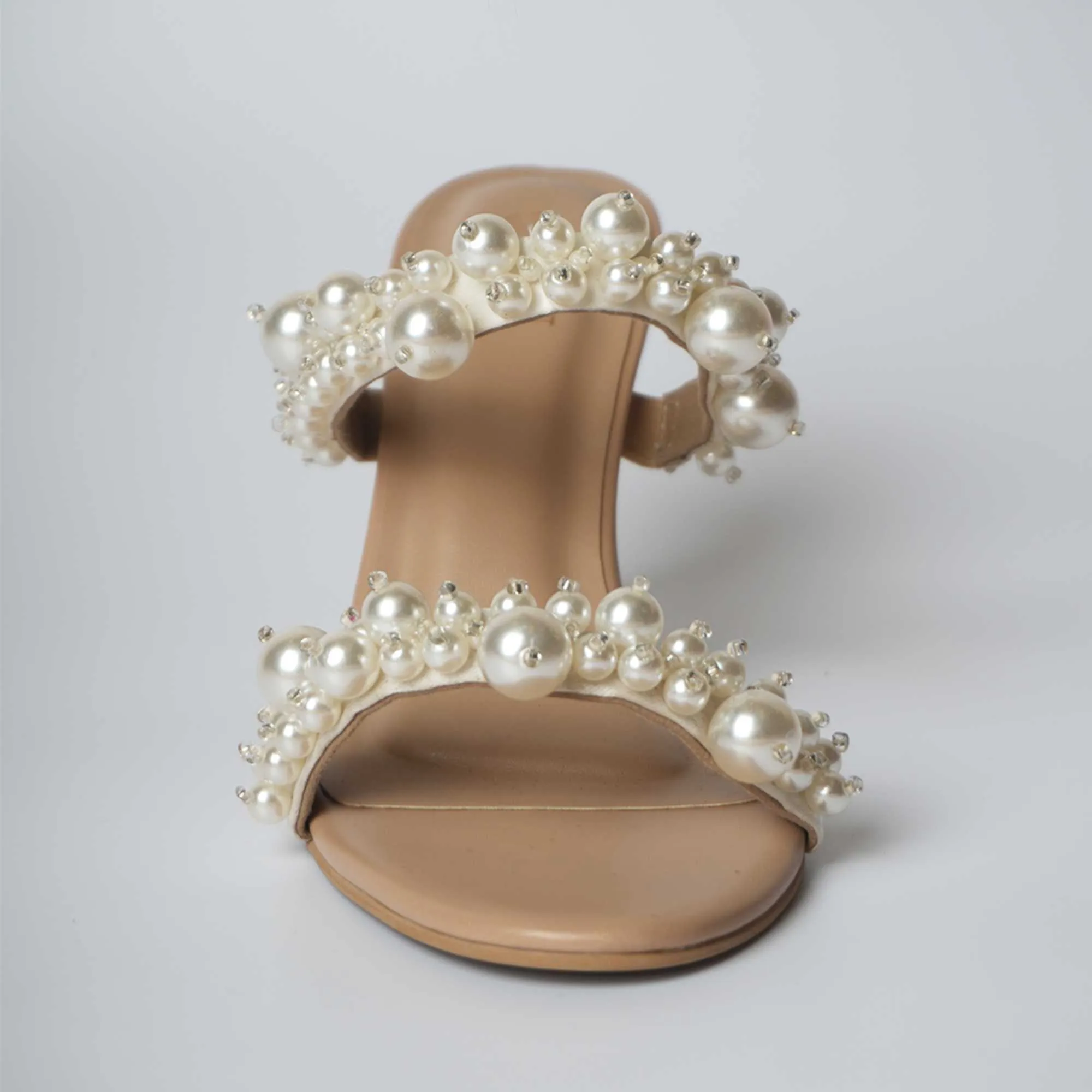 Iconic Dual Pearl Heels - Cream