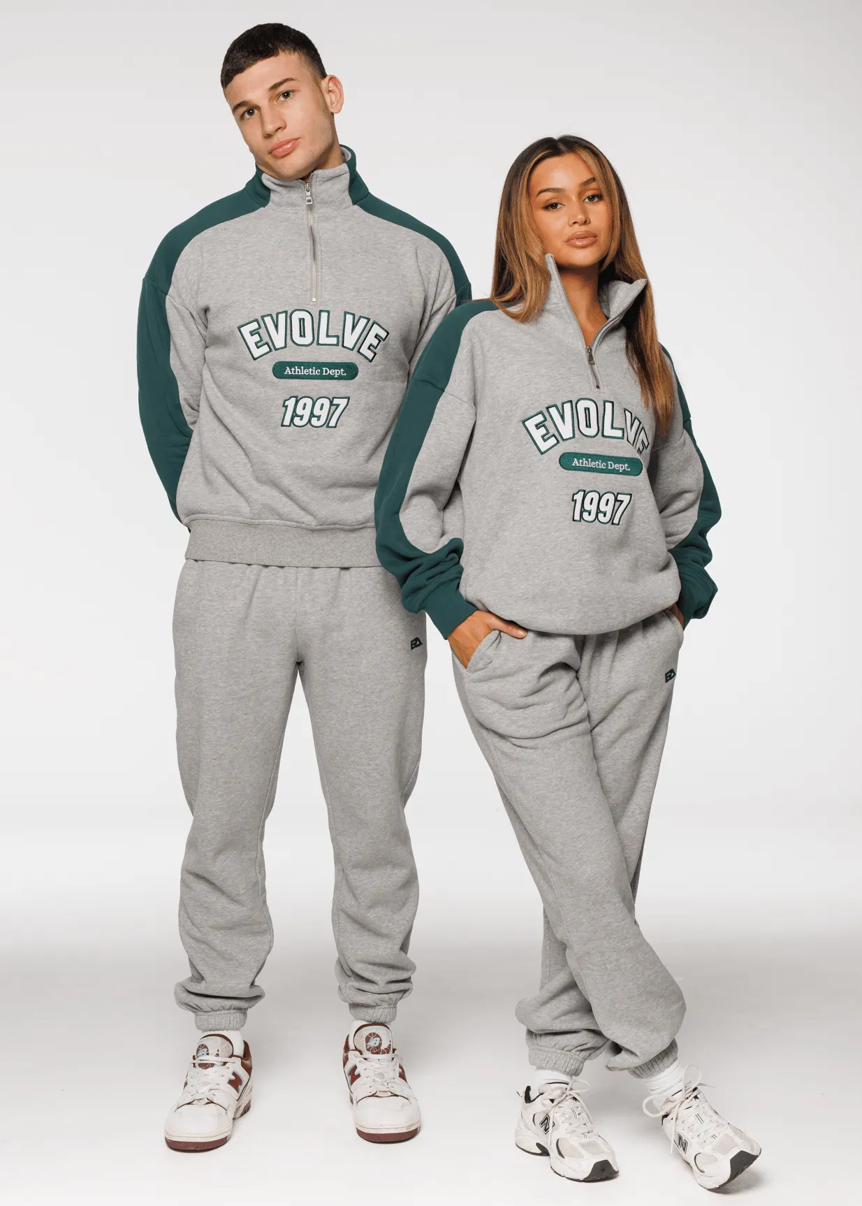 Iconic Retro ¼ Zip - Grey-Green