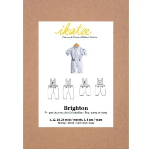 Ikatee - BRIGHTON Pants/shorty with Suspenders - 6M/4Y- Paper Sewing Pattern