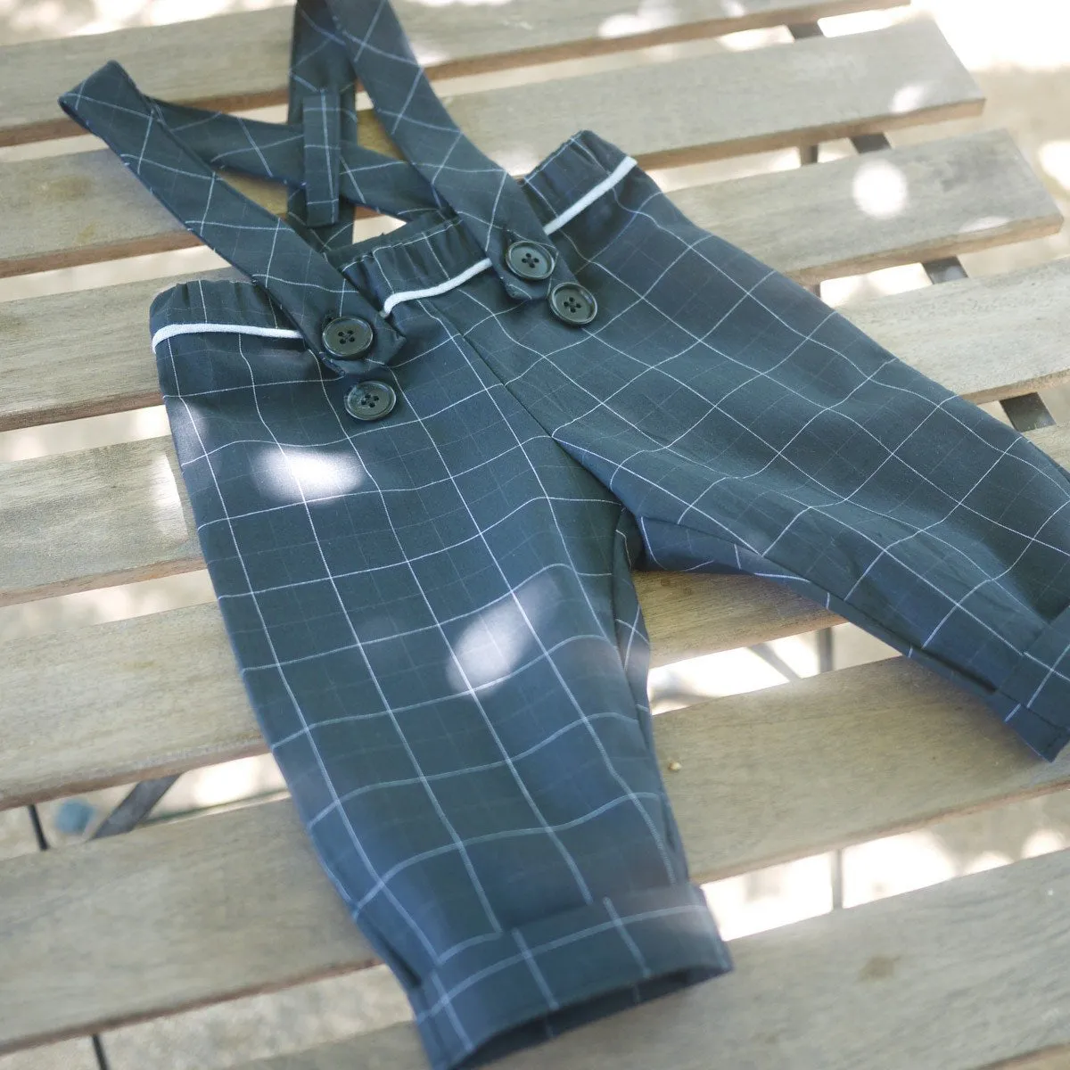 Ikatee - BRIGHTON Pants/shorty with Suspenders - 6M/4Y- Paper Sewing Pattern