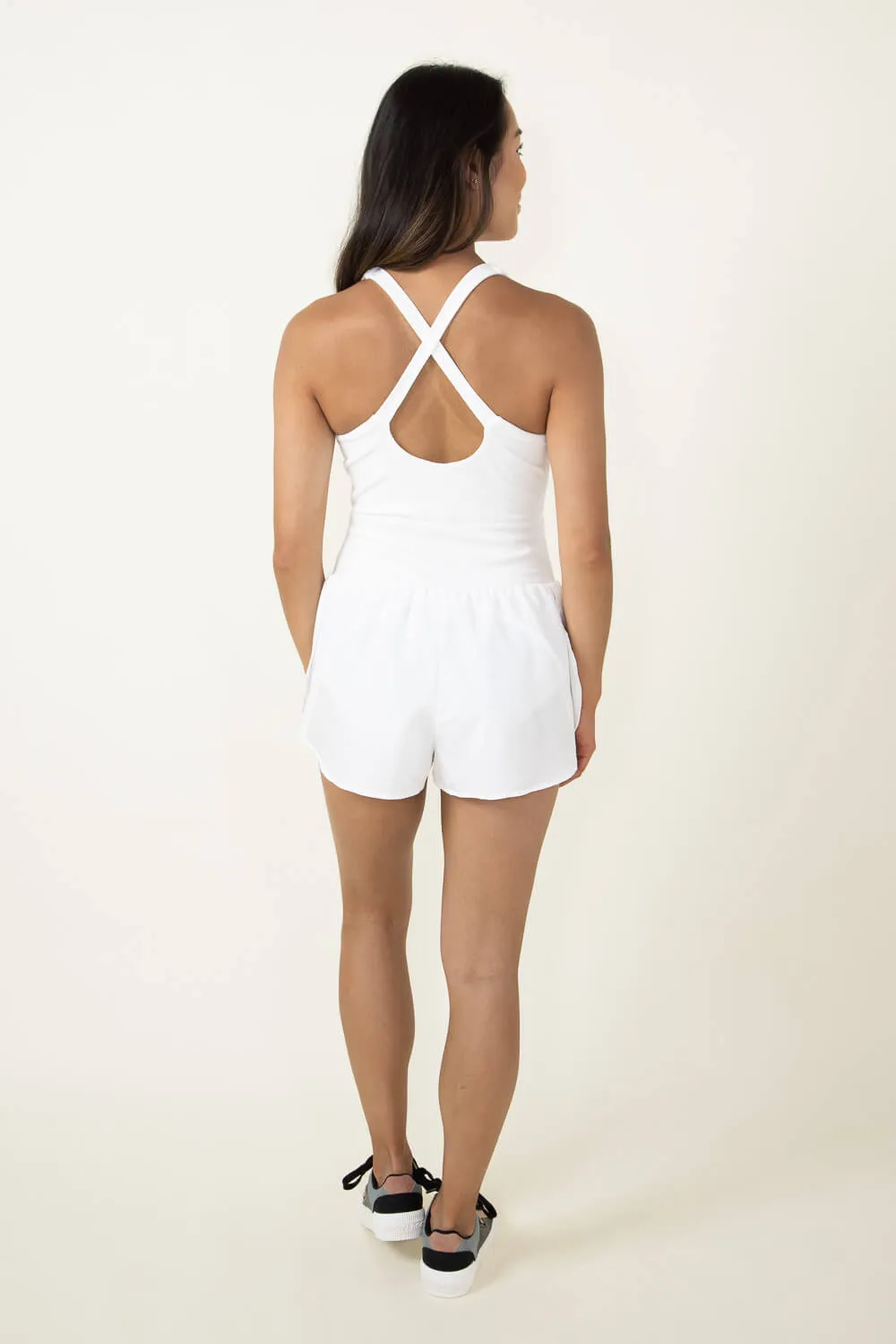 Illa Illa Activewear Runsie Romper for Women in White | IM7541-OFFWHITE