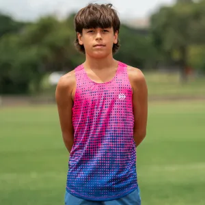 IMPI Boys Race Back Singlet - Navy/Hot Pink