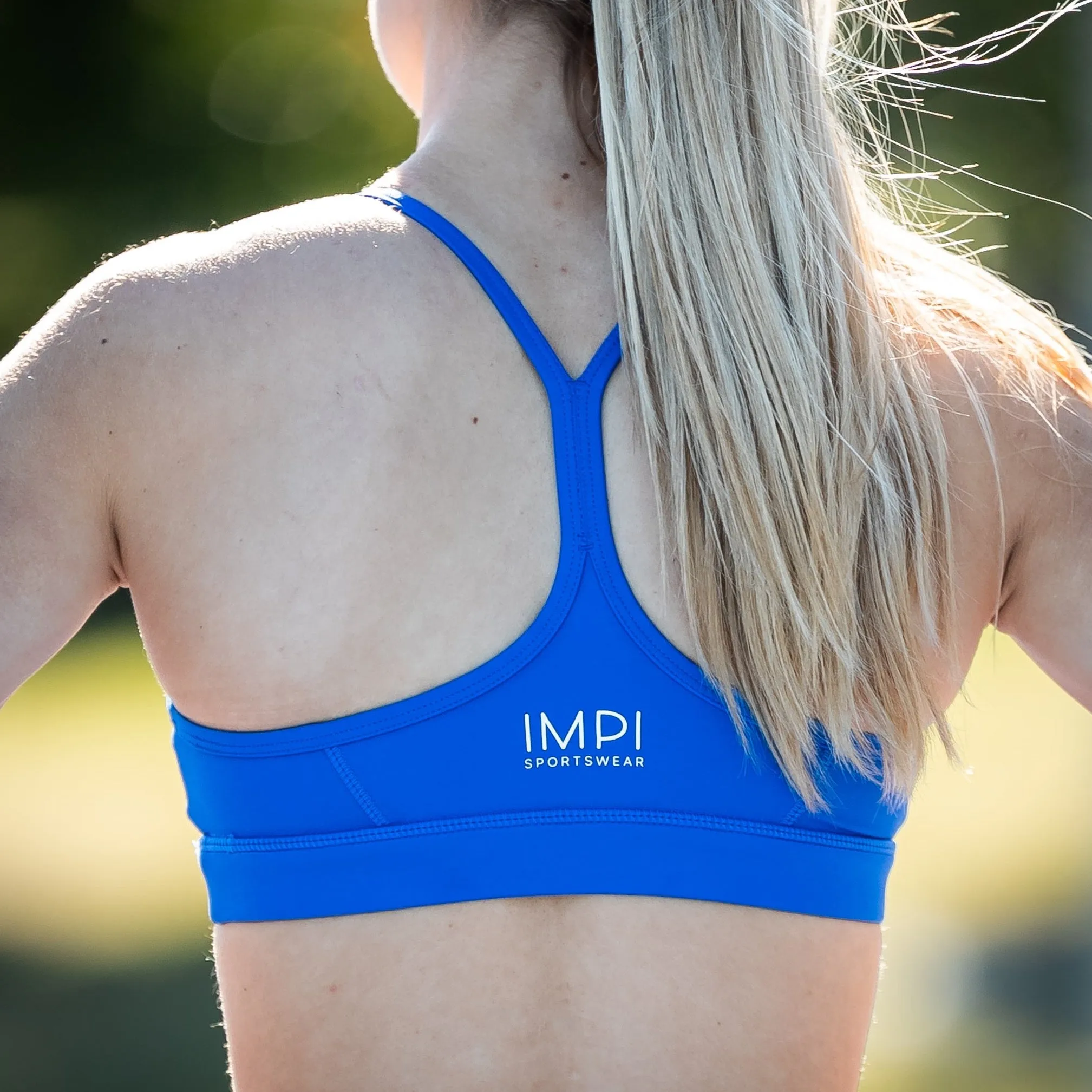 IMPI V-neck Running Bra Top - Cobalt